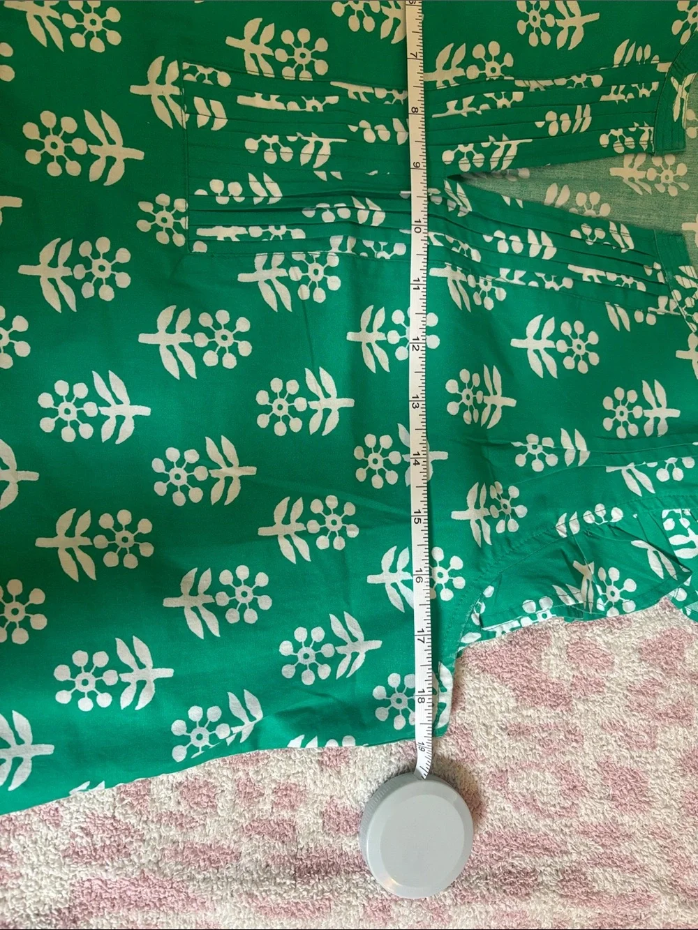 J. Crew Green Floral-Print Ruffle Cap Sleeve top